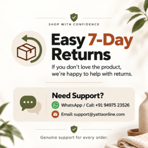 Easy 7 days return for all purchases from YATTA Online