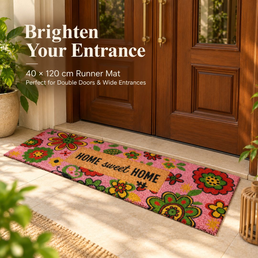 Coir Door Mat Runner Pink - Image 2