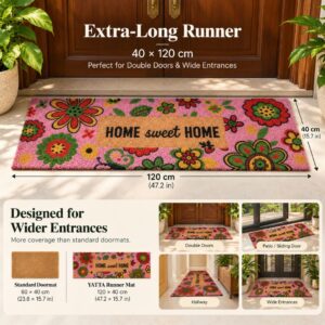 Coir Door Mat Runner Pink - Image 3