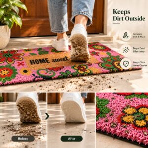 Coir Door Mat Runner Pink - Image 6