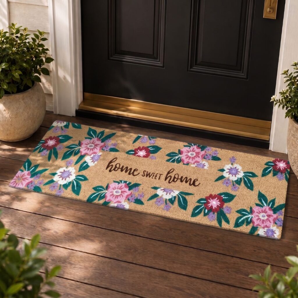Coir Door Mat Runner Botanical